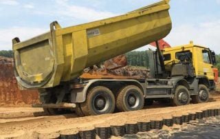 Geocell kara yolu temeli